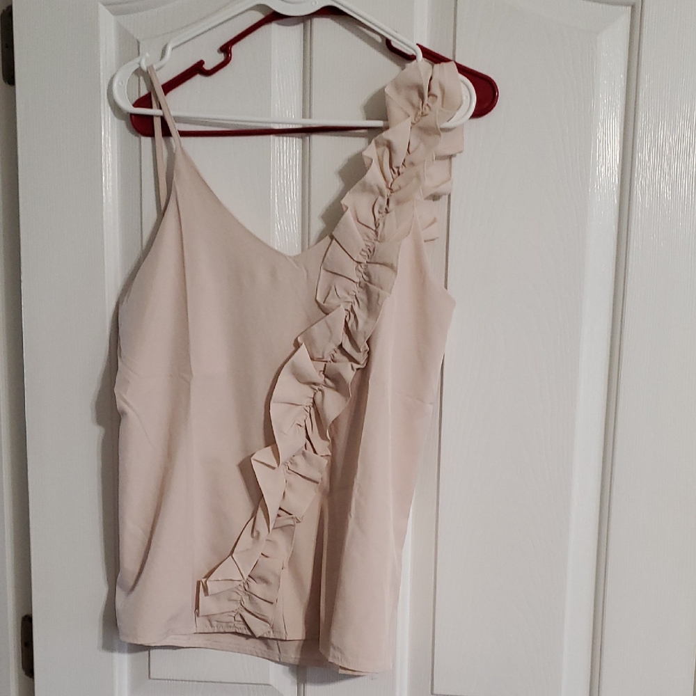 Elegant Cream Ruffle Camisole